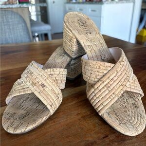 Schutz Tan Cork Women's Sandals